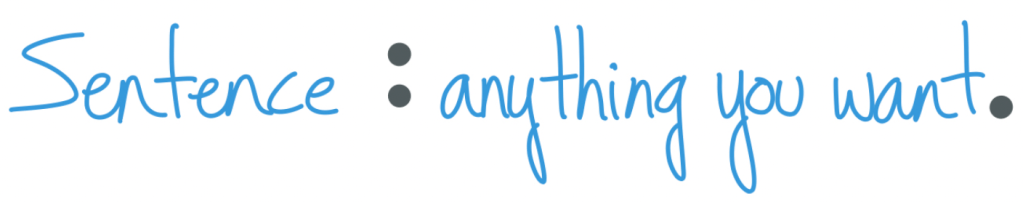 Sentence : anything you want.