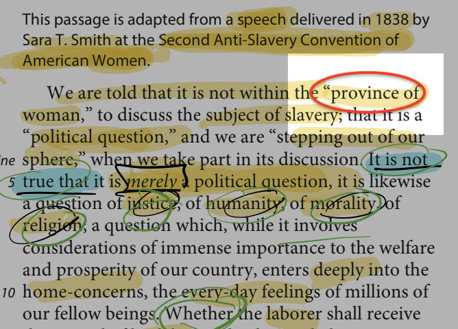 Test questions including the word province