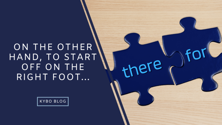 On the other hand, to start off on the right foot…